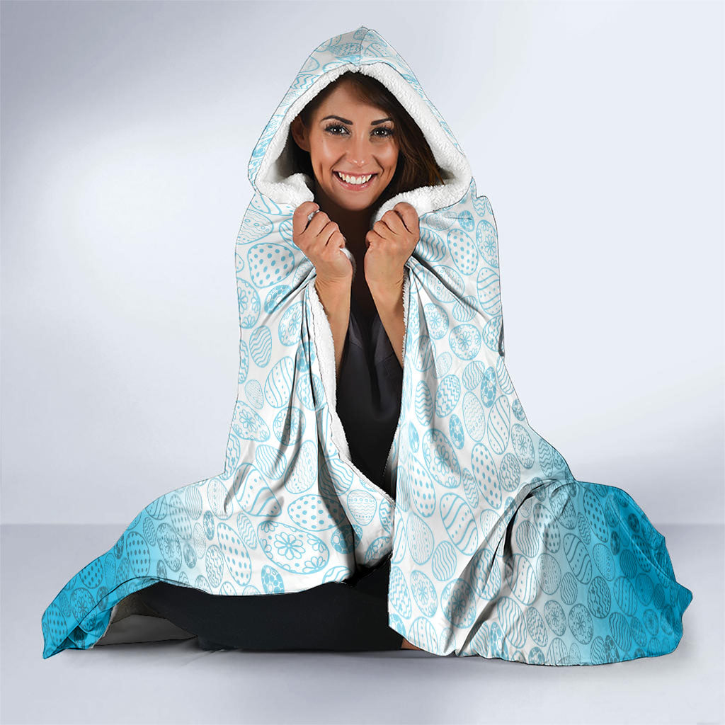 Personalized Cronulla Sutherland Sharks Hooded Blanket Easter Mascot - Colorful Eggs Cartoon Style
