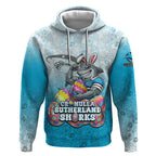 Personalized Cronulla Sutherland Sharks Hoodie Easter Mascot - Colorful Eggs Cartoon Style