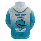 Personalized Cronulla Sutherland Sharks Hoodie Easter Mascot - Colorful Eggs Cartoon Style