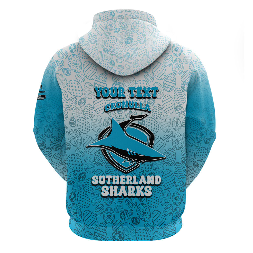 Personalized Cronulla Sutherland Sharks Hoodie Easter Mascot - Colorful Eggs Cartoon Style