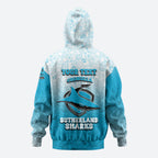 Personalized Cronulla Sutherland Sharks Hoodie Easter Mascot - Colorful Eggs Cartoon Style