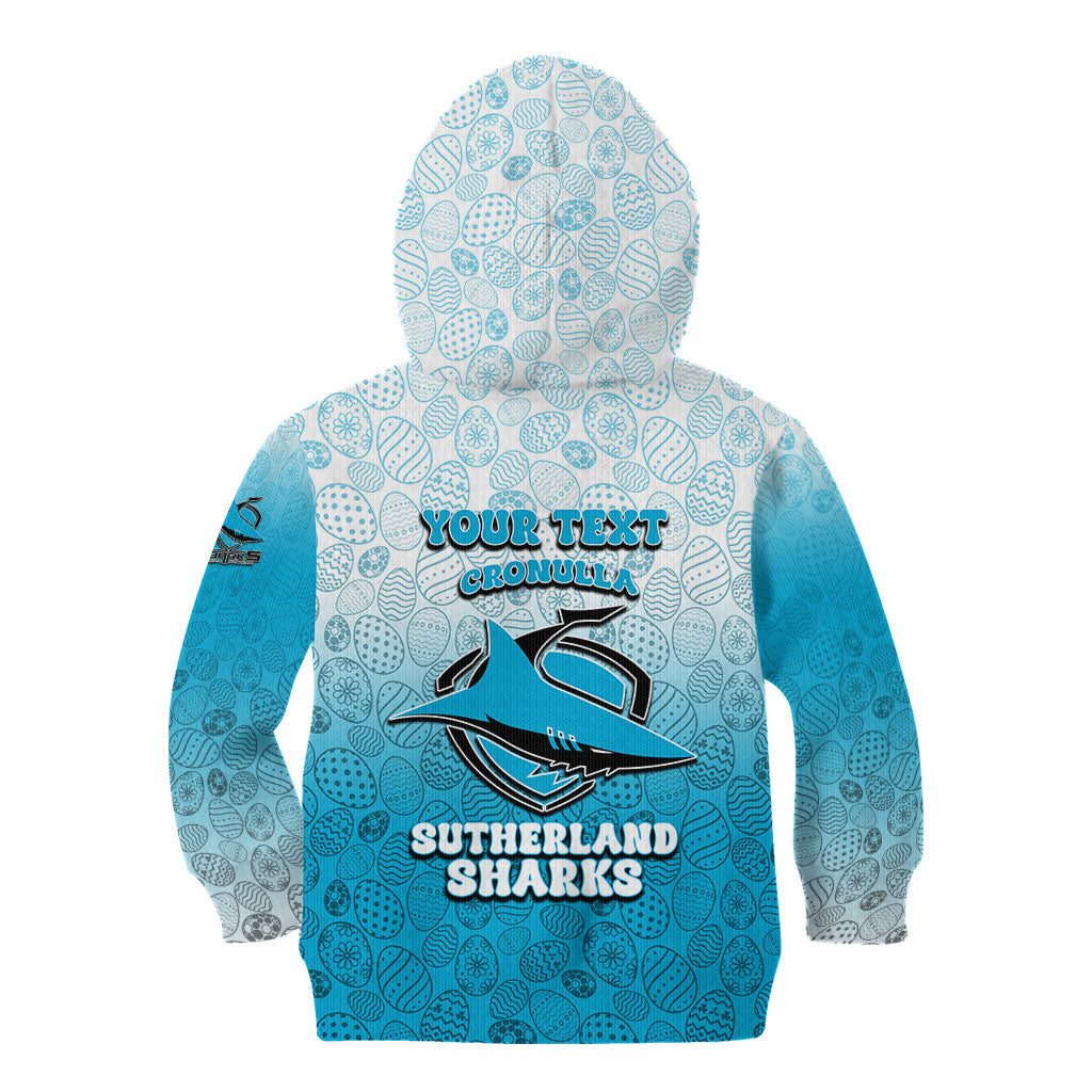 Personalized Cronulla Sutherland Sharks Kid Hoodie Easter Mascot - Colorful Eggs Cartoon Style