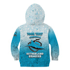 Personalized Cronulla Sutherland Sharks Kid Hoodie Easter Mascot - Colorful Eggs Cartoon Style