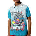 Personalized Cronulla Sutherland Sharks Kid Polo Shirt Easter Mascot - Colorful Eggs Cartoon Style