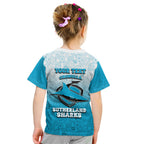 Personalized Cronulla Sutherland Sharks Kid T Shirt Easter Mascot - Colorful Eggs Cartoon Style