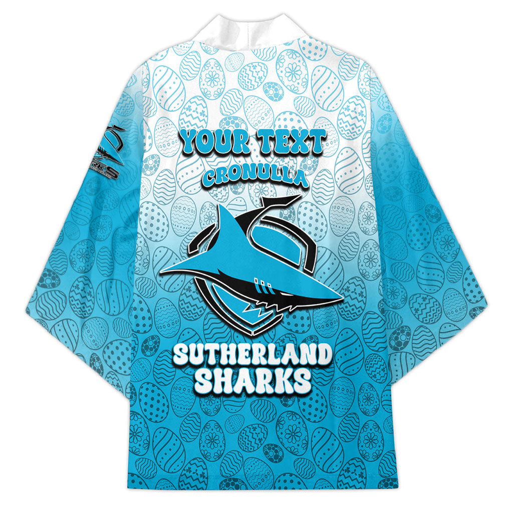 Personalized Cronulla Sutherland Sharks Kimono Easter Mascot - Colorful Eggs Cartoon Style