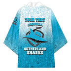 Personalized Cronulla Sutherland Sharks Kimono Easter Mascot - Colorful Eggs Cartoon Style