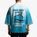 Personalized Cronulla Sutherland Sharks Kimono Easter Mascot - Colorful Eggs Cartoon Style