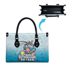 Personalized Cronulla Sutherland Sharks Leather Bag Easter Mascot - Colorful Eggs Cartoon Style