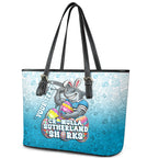 Personalized Cronulla Sutherland Sharks Leather Tote Bag Easter Mascot - Colorful Eggs Cartoon Style