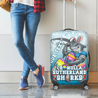Personalized Cronulla Sutherland Sharks Luggage Cover Easter Mascot - Colorful Eggs Cartoon Style
