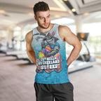 Personalized Cronulla Sutherland Sharks Men Tank Top Easter Mascot - Colorful Eggs Cartoon Style