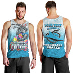 Personalized Cronulla Sutherland Sharks Men Tank Top Easter Mascot - Colorful Eggs Cartoon Style