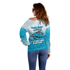 Personalized Cronulla Sutherland Sharks Off Shoulder Sweater Easter Mascot - Colorful Eggs Cartoon Style