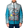 Personalized Cronulla Sutherland Sharks Padded Jacket Easter Mascot - Colorful Eggs Cartoon Style