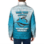 Personalized Cronulla Sutherland Sharks Padded Jacket Easter Mascot - Colorful Eggs Cartoon Style