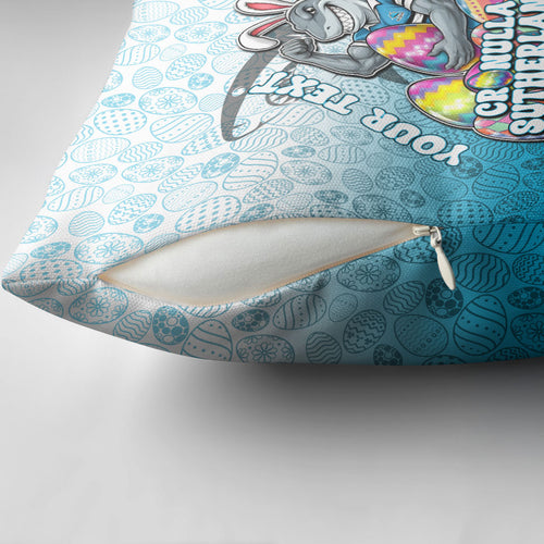 Personalized Cronulla Sutherland Sharks Pillow Cover Easter Mascot - Colorful Eggs Cartoon Style