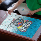 Personalized Cronulla Sutherland Sharks Puzzle Easter Mascot - Colorful Eggs Cartoon Style