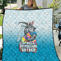 Personalized Cronulla Sutherland Sharks Quilt Easter Mascot - Colorful Eggs Cartoon Style