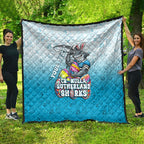 Personalized Cronulla Sutherland Sharks Quilt Easter Mascot - Colorful Eggs Cartoon Style