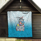 Personalized Cronulla Sutherland Sharks Quilt Easter Mascot - Colorful Eggs Cartoon Style
