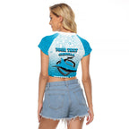 Personalized Cronulla Sutherland Sharks Raglan Cropped T Shirt Easter Mascot - Colorful Eggs Cartoon Style