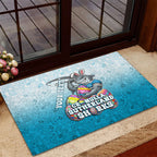 Personalized Cronulla Sutherland Sharks Rubber Doormat Easter Mascot - Colorful Eggs Cartoon Style