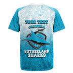 Personalized Cronulla Sutherland Sharks Rugby Jersey Easter Mascot - Colorful Eggs Cartoon Style