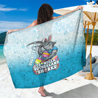 Personalized Cronulla Sutherland Sharks Sarong Easter Mascot - Colorful Eggs Cartoon Style