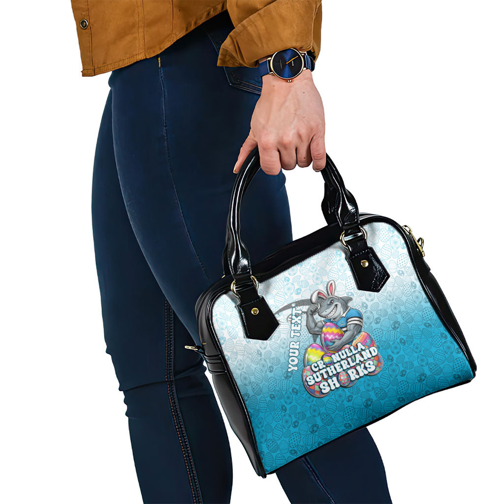 Personalized Cronulla Sutherland Sharks Shoulder Handbag Easter Mascot - Colorful Eggs Cartoon Style