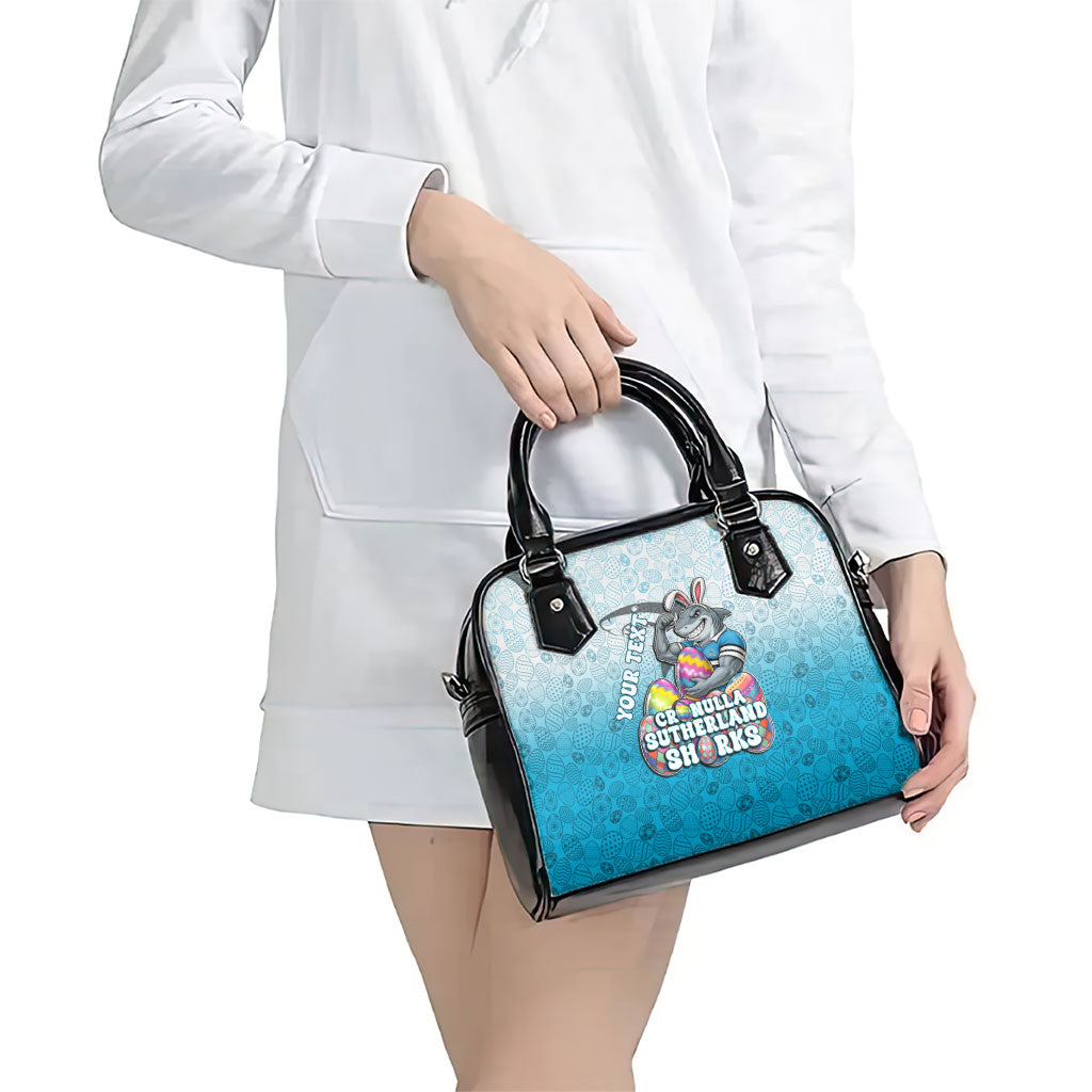 Personalized Cronulla Sutherland Sharks Shoulder Handbag Easter Mascot - Colorful Eggs Cartoon Style
