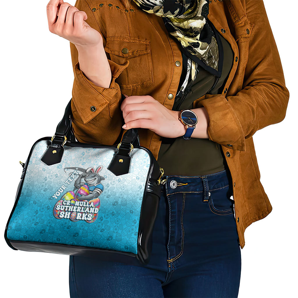 Personalized Cronulla Sutherland Sharks Shoulder Handbag Easter Mascot - Colorful Eggs Cartoon Style