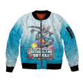 Personalized Cronulla Sutherland Sharks Sleeve Zip Bomber Jacket Easter Mascot - Colorful Eggs Cartoon Style