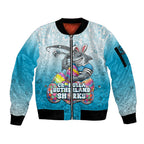 Personalized Cronulla Sutherland Sharks Sleeve Zip Bomber Jacket Easter Mascot - Colorful Eggs Cartoon Style