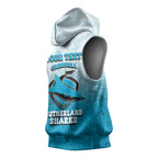 Personalized Cronulla Sutherland Sharks Sleeveless Hoodie Easter Mascot - Colorful Eggs Cartoon Style