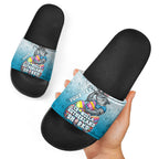 Personalized Cronulla Sutherland Sharks Slide Sandals Easter Mascot - Colorful Eggs Cartoon Style