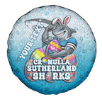 Personalized Cronulla Sutherland Sharks Spare Tire Cover Easter Mascot - Colorful Eggs Cartoon Style
