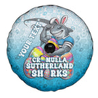 Personalized Cronulla Sutherland Sharks Spare Tire Cover Easter Mascot - Colorful Eggs Cartoon Style