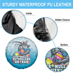Personalized Cronulla Sutherland Sharks Spare Tire Cover Easter Mascot - Colorful Eggs Cartoon Style