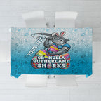 Personalized Cronulla Sutherland Sharks Tablecloth Easter Mascot - Colorful Eggs Cartoon Style
