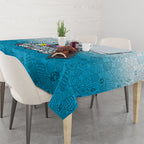 Personalized Cronulla Sutherland Sharks Tablecloth Easter Mascot - Colorful Eggs Cartoon Style