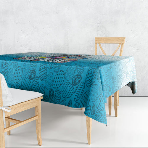 Personalized Cronulla Sutherland Sharks Tablecloth Easter Mascot - Colorful Eggs Cartoon Style
