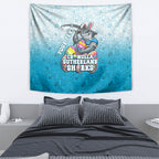 Personalized Cronulla Sutherland Sharks Tapestry Easter Mascot - Colorful Eggs Cartoon Style
