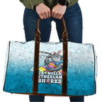 Personalized Cronulla Sutherland Sharks Travel Bag Easter Mascot - Colorful Eggs Cartoon Style