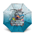 Personalized Cronulla Sutherland Sharks Umbrella Easter Mascot - Colorful Eggs Cartoon Style