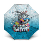 Personalized Cronulla Sutherland Sharks Umbrella Easter Mascot - Colorful Eggs Cartoon Style
