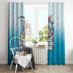 Personalized Cronulla Sutherland Sharks Window Curtain Easter Mascot - Colorful Eggs Cartoon Style