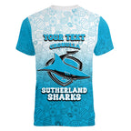 Personalized Cronulla Sutherland Sharks Women V-Neck T-Shirt Easter Mascot - Colorful Eggs Cartoon Style