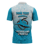 Personalized Cronulla Sutherland Sharks Zipper Polo Shirt Easter Mascot - Colorful Eggs Cartoon Style