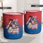 Personalized Newcastle Knights Laundry Basket Easter Mascot - Colorful Eggs Cartoon Style